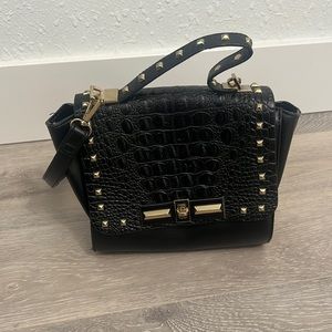 #41 Black Crossbody With Gold Studs